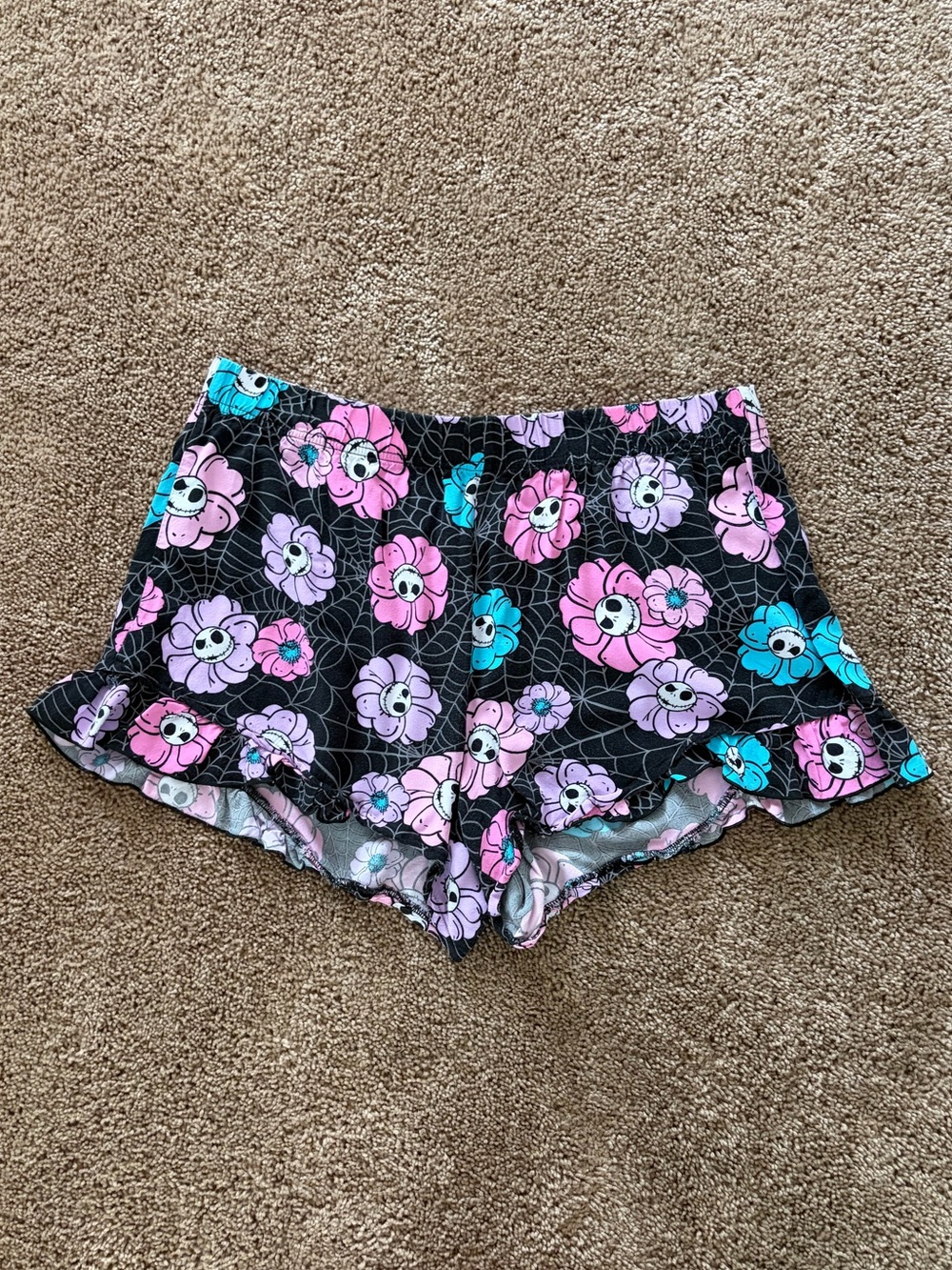 Jack Skelton Ruffle Hem pajama shorts
